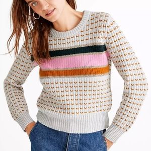 Madewell Striped Barfield Sweater wool alpaca blend Sz XS chunky cable